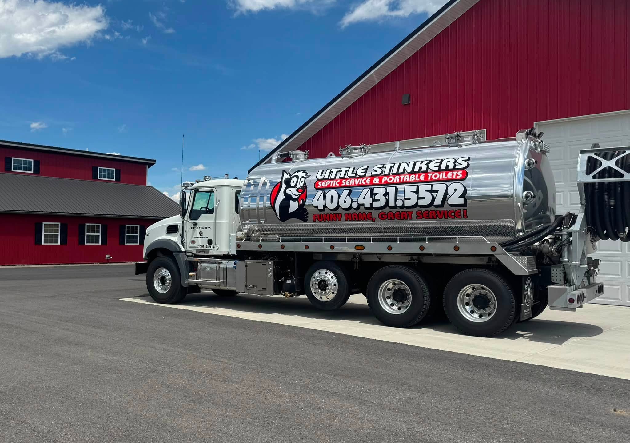 Little Stinkers Helena septic service truck, view 2
